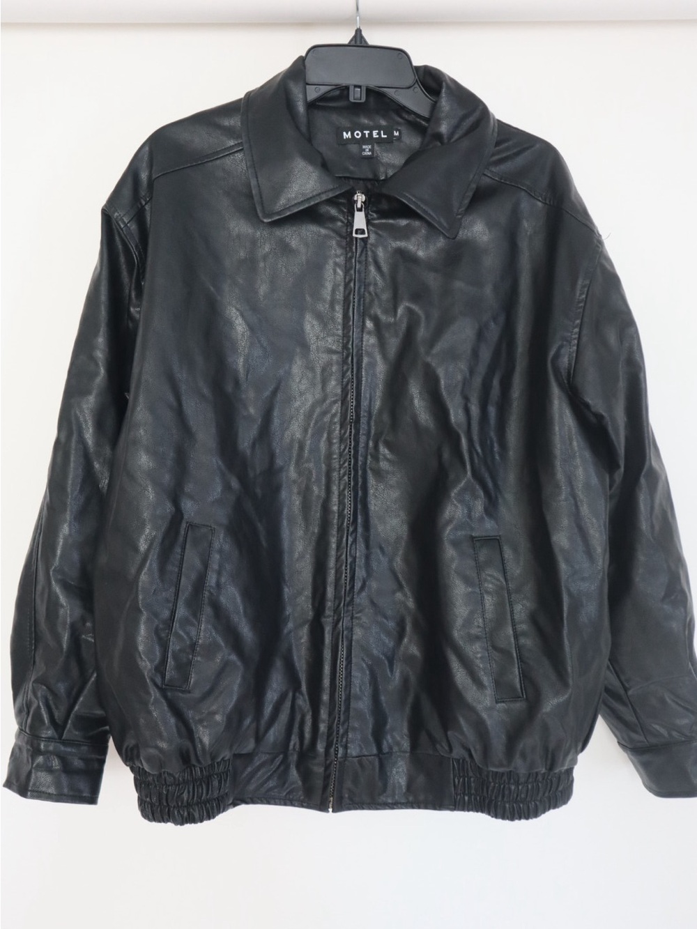 Motel Rocks Faux Leather Black Zip Jacket - Picture 3 of 6